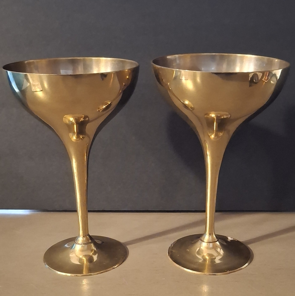Elegant Brass Goblet Set